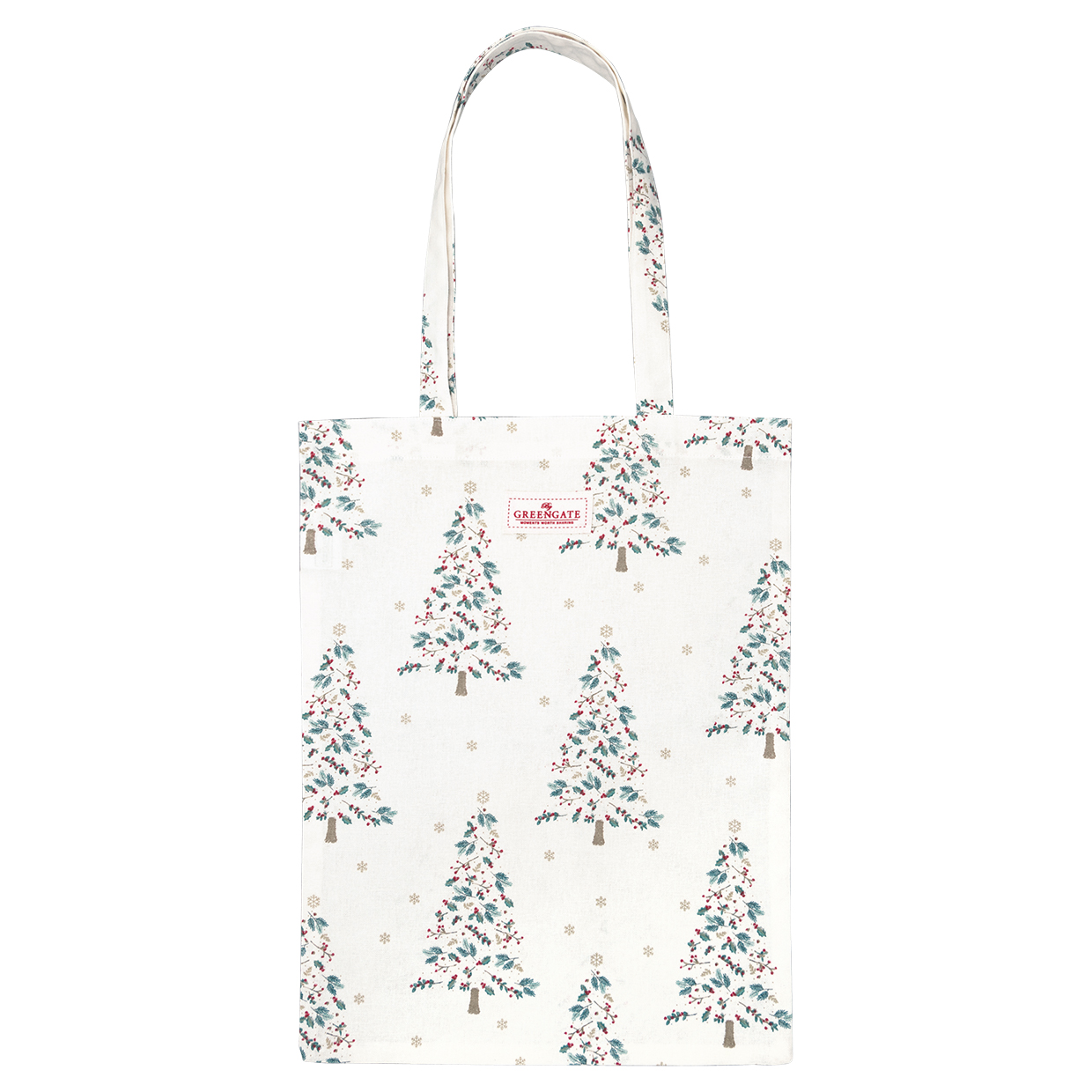 Greengate Baumwolltasche Lucie xmas white Cotton bag zum Umhängen