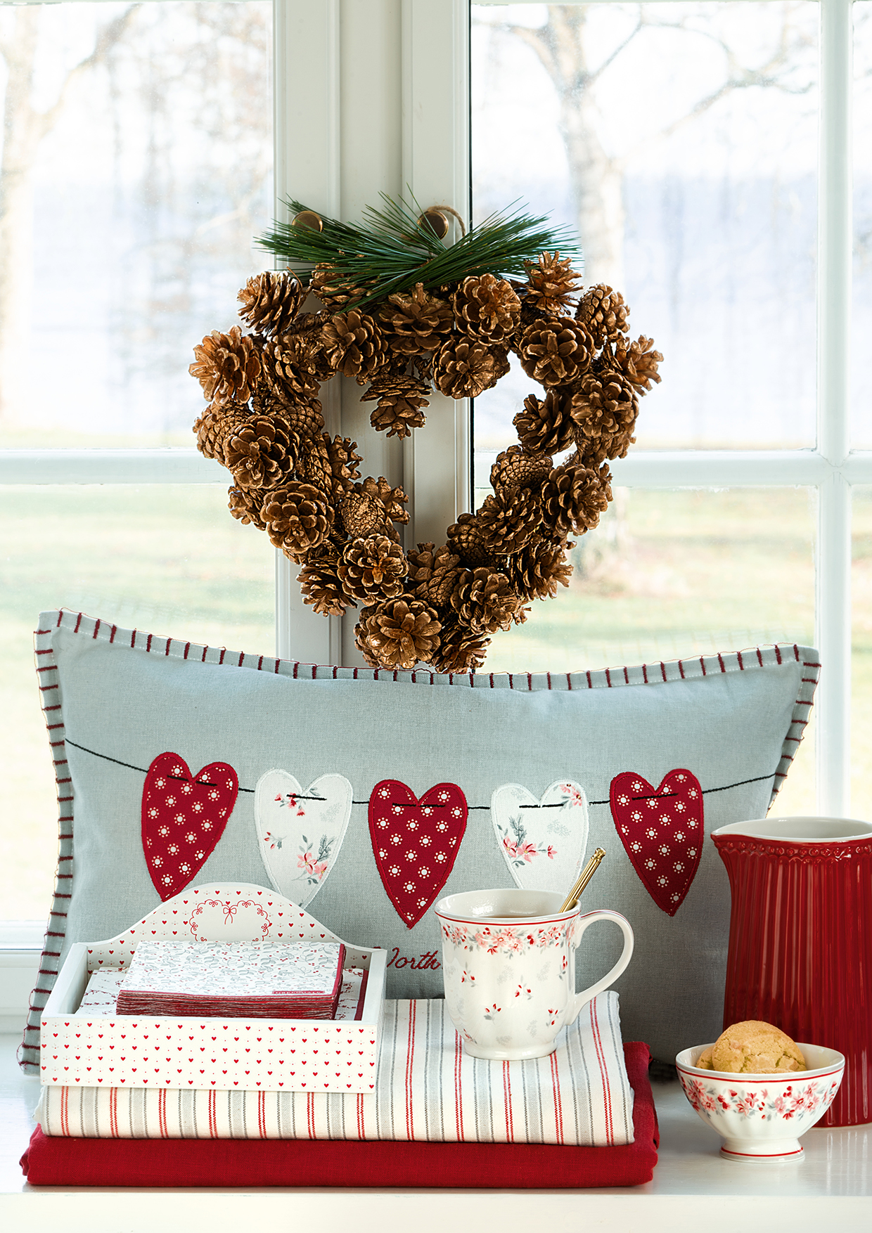 Greengate Kissenbezug Abella heart