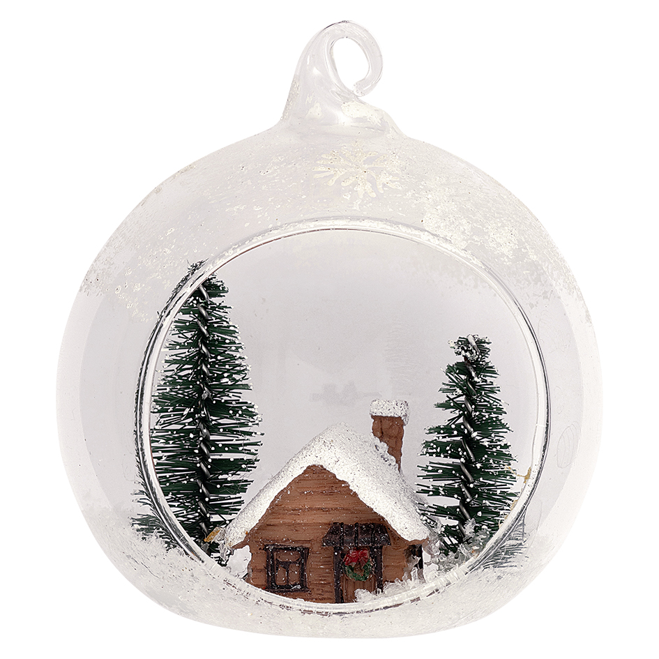 Greengate Weihnachtsbaumanhänger Forrest white inside Ball glass