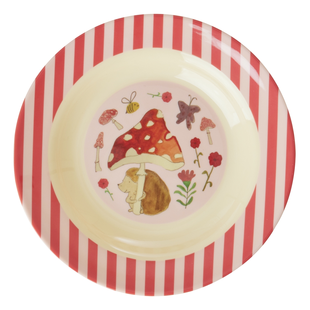 RICE Melamin Kinderschale  pink Happy Forest print