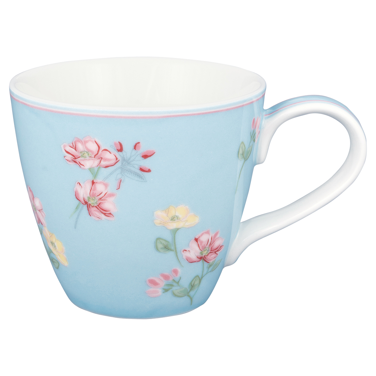 Greengate Becher Lianca pale blue Lattecup mit Henkel