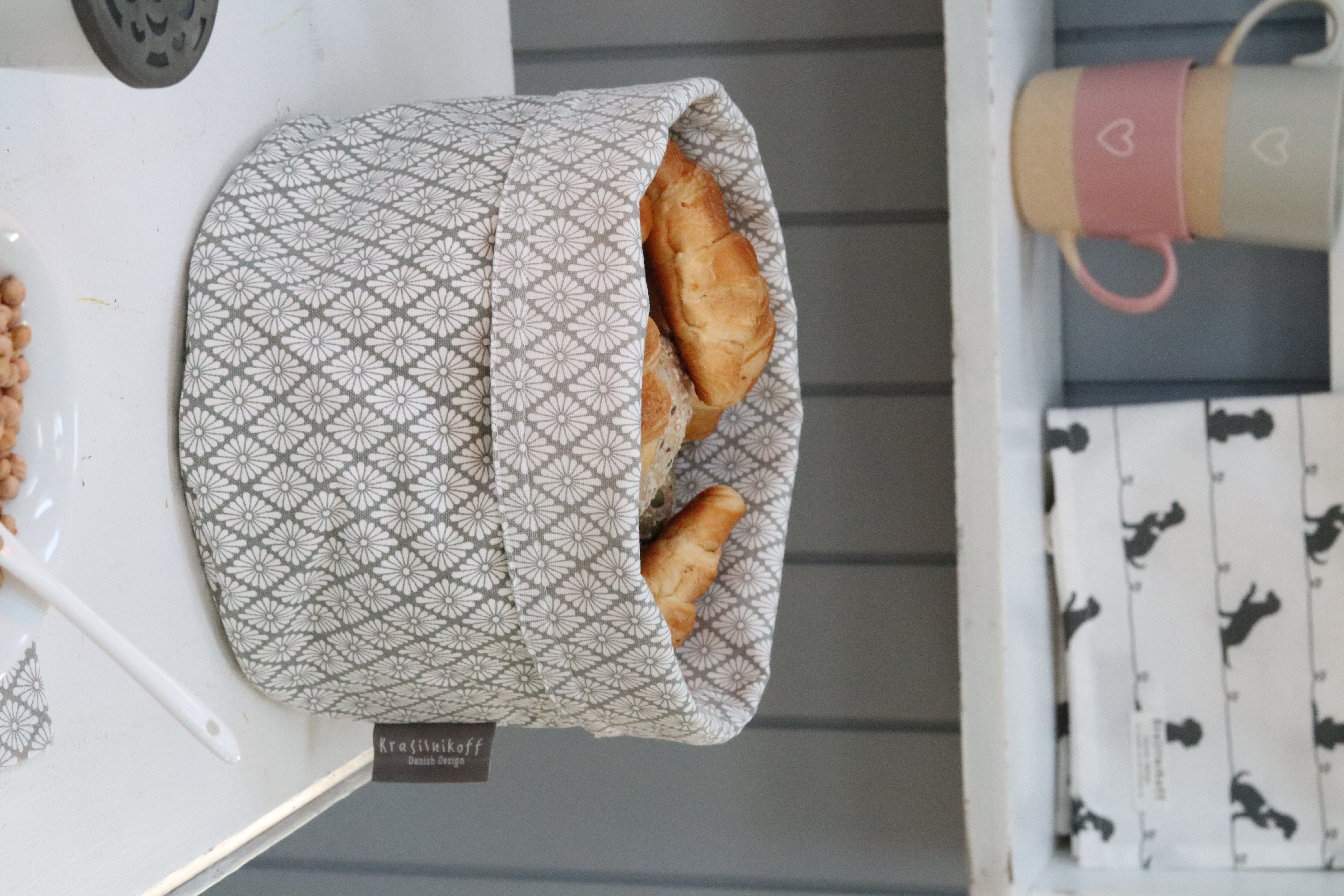 Krasilnikoff Brotkorb Bisquit grau Bread basket grey