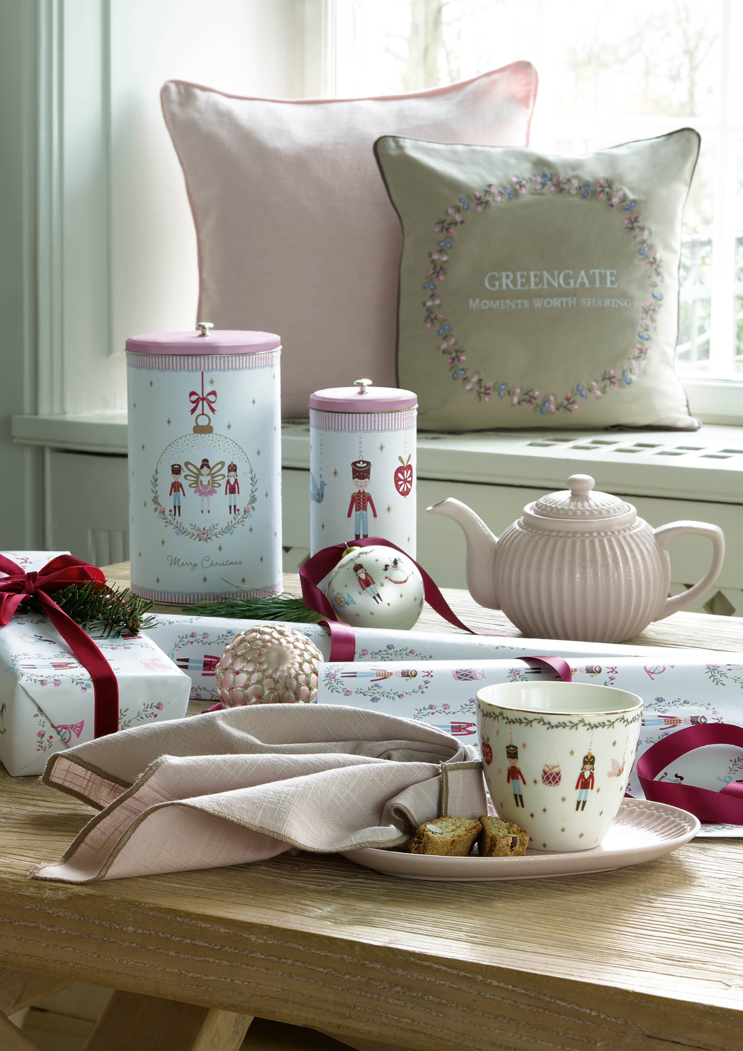 Greengate Adventkalender square Cindarella white Baumwolle