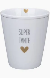 Krasilnikoff Happy Mug Super Tante Trinkbecher ohne Henkel