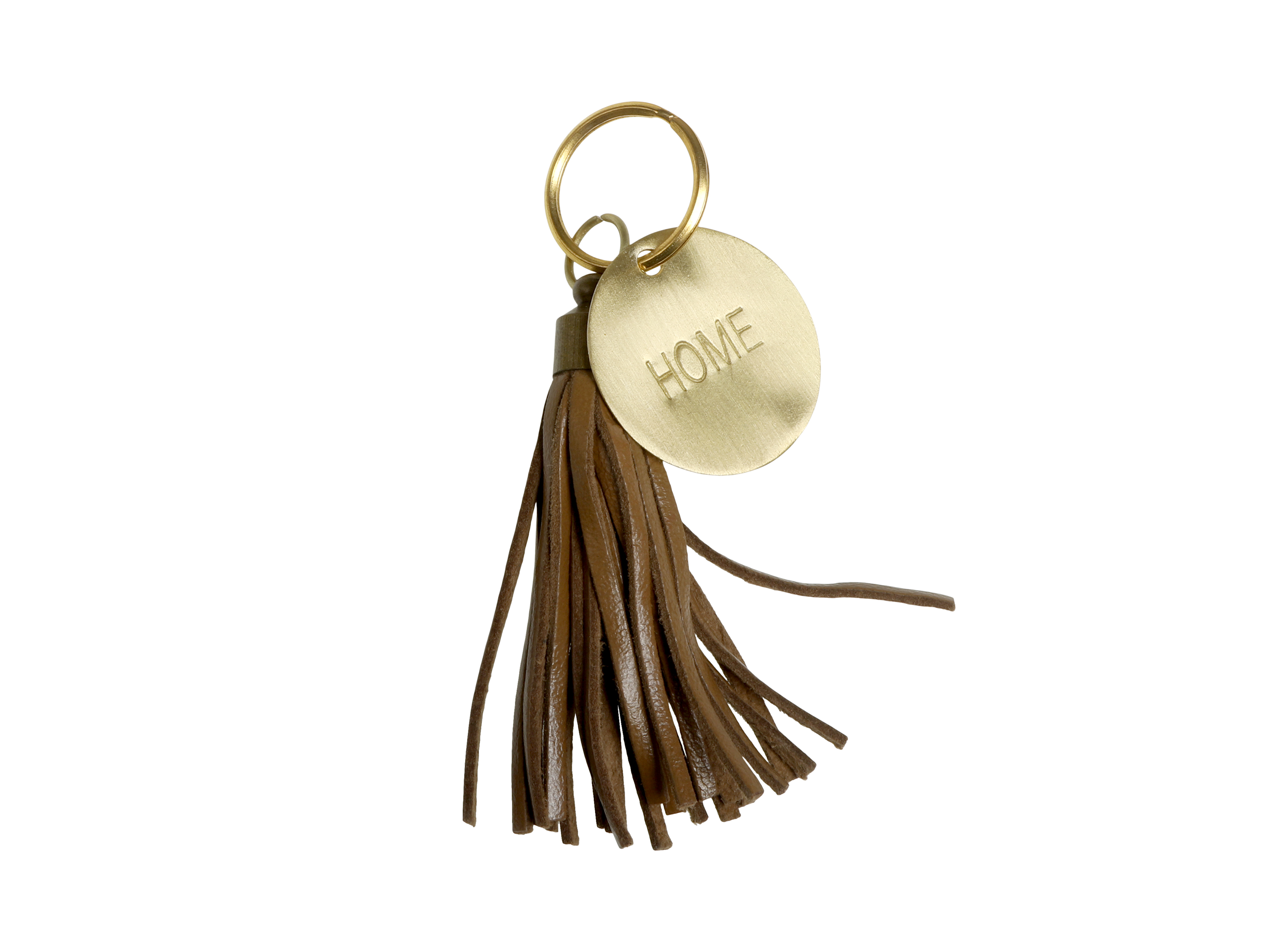 Chic Antique Schlüsselanhänger aus Leder "Home" cognacfarben