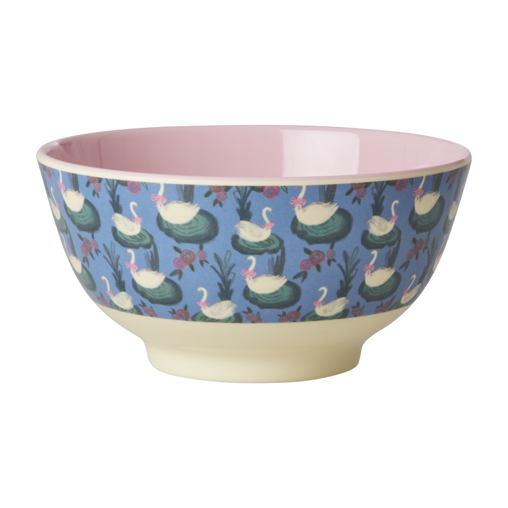 RICE Melamin Schüssel Schwanensee medium Bowl Swan lake print